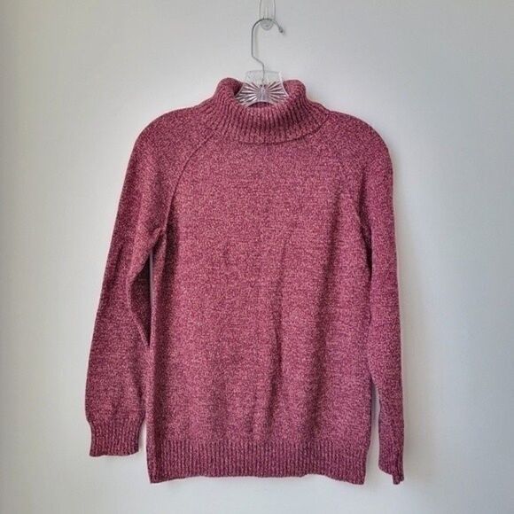 KAREN SCOTT Womens Purple Marble Sweater Turtleneck - Picture 2 of 6